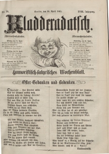 Kladderadatsch, 18. Jahrgang, 16. April 1865, Nr. 18
