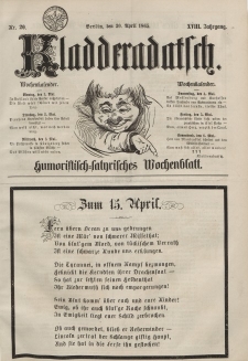 Kladderadatsch, 18. Jahrgang, 30. April 1865, Nr. 20