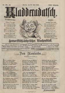 Kladderadatsch, 18. Jahrgang, 25. Juni 1865, Nr. 29/30