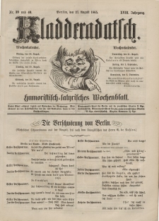 Kladderadatsch, 18. Jahrgang, 27. August 1865, Nr. 39/40