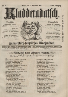 Kladderadatsch, 18. Jahrgang, 17. September 1865, Nr. 43