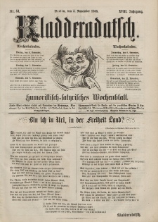 Kladderadatsch, 18. Jahrgang, 5. November 1865, Nr. 51
