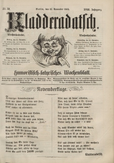 Kladderadatsch, 18. Jahrgang, 12. November 1865, Nr. 52