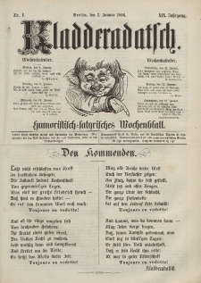 Kladderadatsch, 19. Jahrgang, 7. Januar 1866, Nr. 1