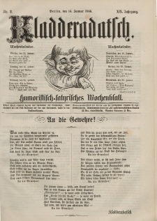 Kladderadatsch, 19. Jahrgang, 14. Januar 1866, Nr. 2