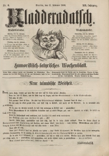 Kladderadatsch, 19. Jahrgang, 11. Februar 1866, Nr. 6