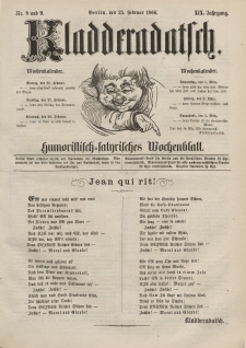 Kladderadatsch, 19. Jahrgang, 25. Februar 1866, Nr. 8/9