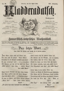 Kladderadatsch, 19. Jahrgang, 29. April 1866, Nr. 19