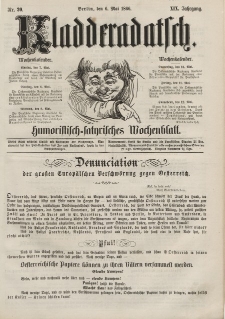 Kladderadatsch, 19. Jahrgang, 6. Mai 1866, Nr. 20