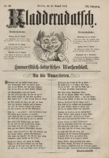 Kladderadatsch, 19. Jahrgang, 26. August 1866, Nr. 39