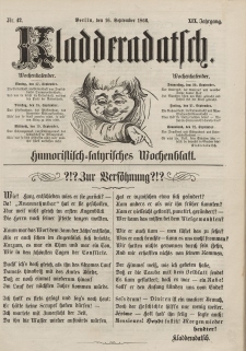 Kladderadatsch, 19. Jahrgang, 16. September 1866, Nr. 42