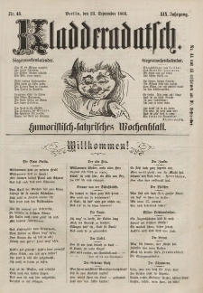 Kladderadatsch, 19. Jahrgang, 23. September 1866, Nr. 43