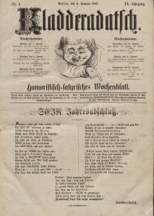 Kladderadatsch, 20. Jahrgang, 6. Januar 1867, Nr. 1