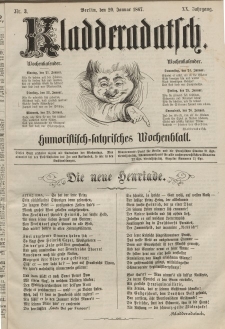 Kladderadatsch, 20. Jahrgang, 20. Januar 1867, Nr. 3