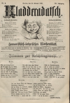 Kladderadatsch, 20. Jahrgang, 10. Februar 1867, Nr. 6