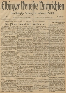 Elbinger Neueste Nachrichten, Nr. 89 Mittwoch 2 April 1913 65. Jahrgang