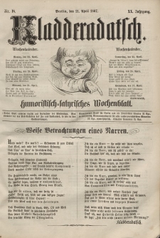 Kladderadatsch, 20. Jahrgang, 21. April 1867, Nr. 18