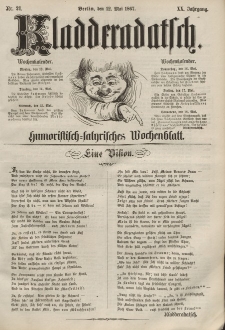 Kladderadatsch, 20. Jahrgang, 12. Mai 1867, Nr. 21