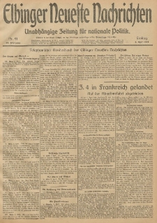 Elbinger Neueste Nachrichten, Nr. 91 Freitag 4 April 1913 65. Jahrgang