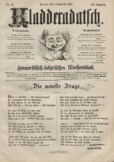 Kladderadatsch, 20. Jahrgang, 8. September 1867, Nr. 41