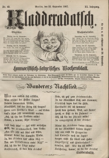 Kladderadatsch, 20. Jahrgang, 22. September 1867, Nr. 43