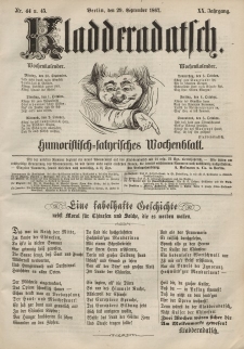 Kladderadatsch, 20. Jahrgang, 29. September 1867, Nr. 44/45