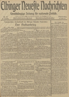 Elbinger Neueste Nachrichten, Nr. 97 Donnerstag 10 April 1913 65. Jahrgang