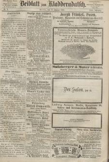 Kladderadatsch, 21. Jahrgang, 12. Januar 1868, Nr. 2 (Beiblatt)