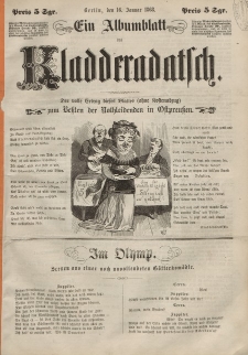 Kladderadatsch, 21. Jahrgang, 16. Januar 1868, (Ein Albumblatt)