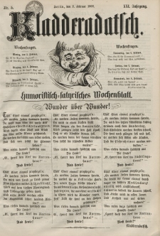 Kladderadatsch, 21. Jahrgang, 2. Februar 1868, Nr. 5