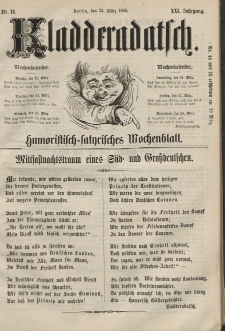 Kladderadatsch, 21. Jahrgang, 22. März 1868, Nr. 13