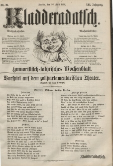 Kladderadatsch, 21. Jahrgang, 26. April 1868, Nr. 19