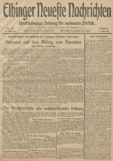 Elbinger Neueste Nachrichten, Nr. 101 Montag 14 April 1913 65. Jahrgang