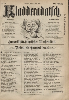 Kladderadatsch, 21. Jahrgang, 21. Juni 1868, Nr. 28