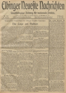 Elbinger Neueste Nachrichten, Nr. 103 Mittwoch 16 April 1913 65. Jahrgang
