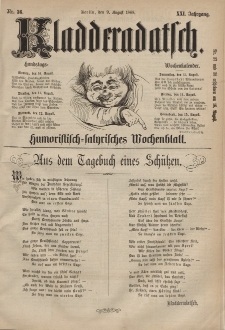 Kladderadatsch, 21. Jahrgang, 9. August 1868, Nr. 36