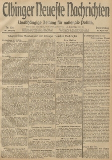 Elbinger Neueste Nachrichten, Nr. 104 Donnerstag 17 April 1913 65. Jahrgang