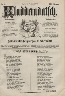 Kladderadatsch, 21. Jahrgang, 30. August 1868, Nr. 40