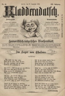 Kladderadatsch, 21. Jahrgang, 20. September 1868, Nr. 43