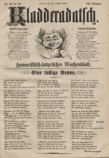 Kladderadatsch, 21. Jahrgang, 25. Oktober 1868, Nr. 49/50