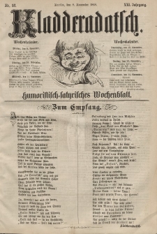 Kladderadatsch, 21. Jahrgang, 8. November 1868, Nr. 52