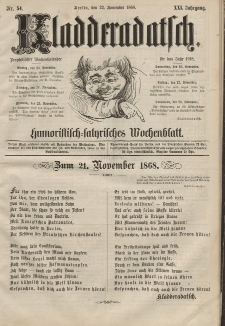 Kladderadatsch, 21. Jahrgang, 22. November 1868, Nr. 54