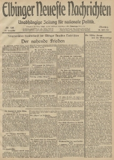 Elbinger Neueste Nachrichten, Nr. 108 Montag 21 April 1913 65. Jahrgang