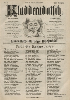Kladderadatsch, 22. Jahrgang, 17. Januar 1869, Nr. 3