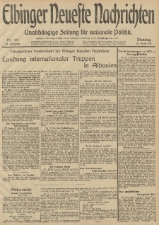 Elbinger Neueste Nachrichten, Nr. 109 Dienstag 22 April 1913 65. Jahrgang