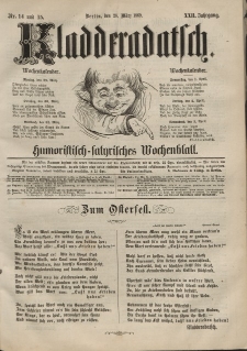 Kladderadatsch, 22. Jahrgang, 28. März 1869, Nr. 14/15