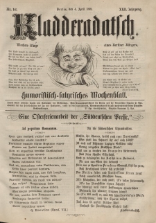 Kladderadatsch, 22. Jahrgang, 4. April 1869, Nr. 16