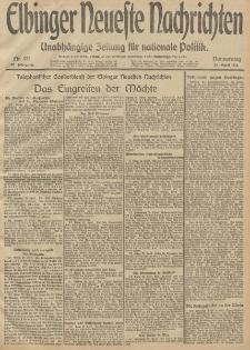 Elbinger Neueste Nachrichten, Nr. 111 Donnerstag 24 April 1913 65. Jahrgang