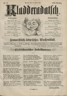 Kladderadatsch, 22. Jahrgang, 25. April 1869, Nr. 19