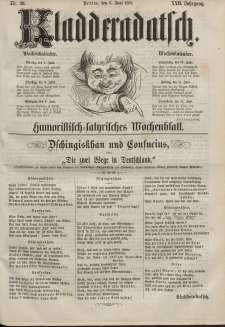 Kladderadatsch, 22. Jahrgang, 6. Juni 1869, Nr. 26